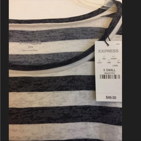 Express Striped Oversized Batwing Top express burnout top striped top dolman top - Picture 6 of 6